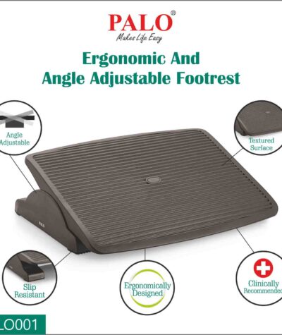 PALO Ergonomic & Adjustable Angle Foot Rest For Office & Home - PALO001